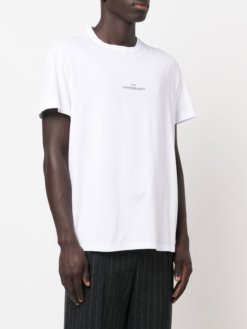 Maison Margiela White Logo Print Short Sleeve T-Shirt image 4