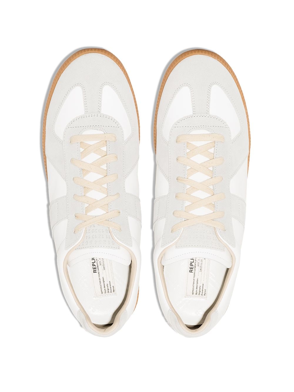 Maison Margiela Replica Low-Top Leather Sneakers in White image 1