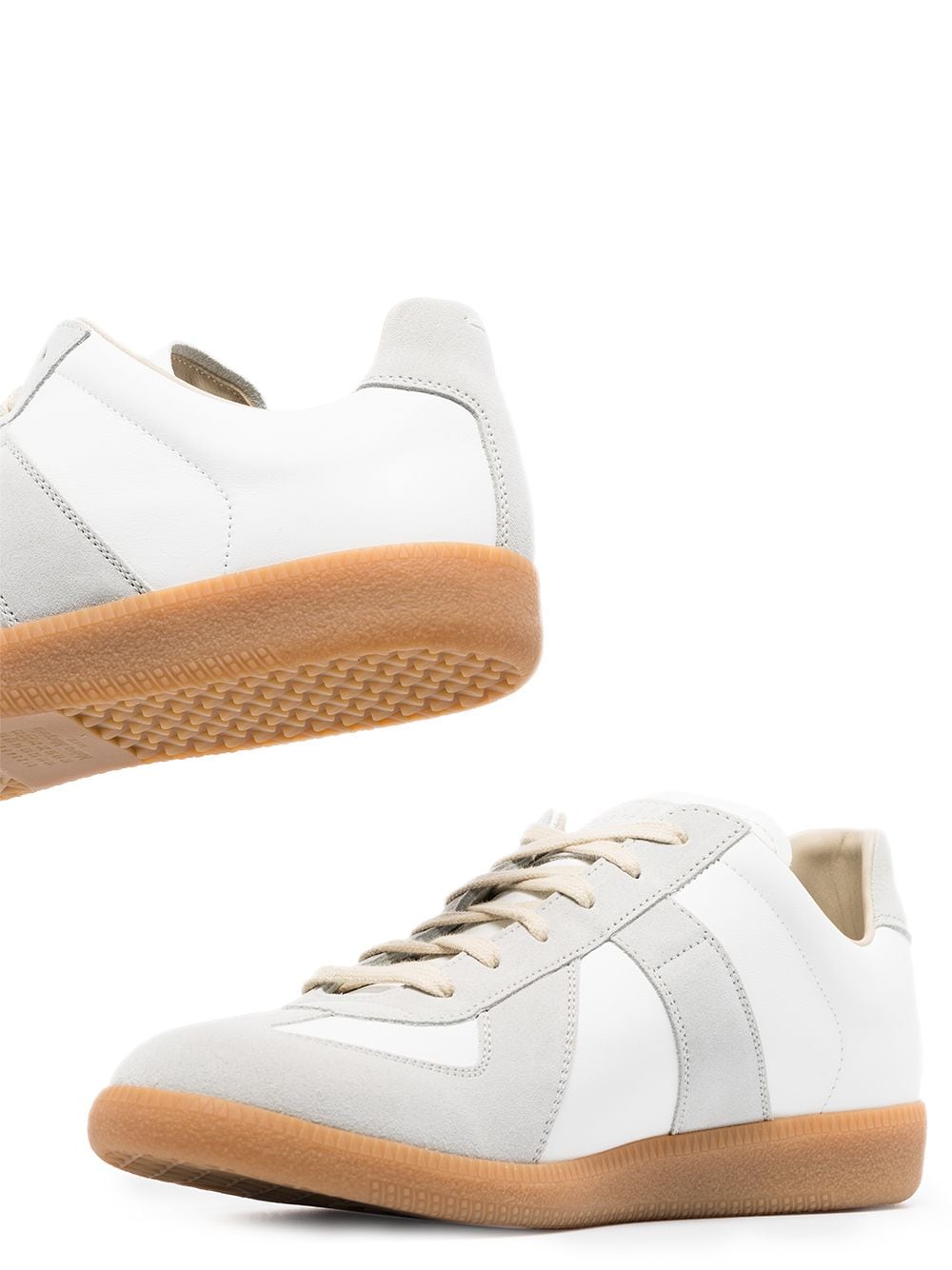 Maison Margiela Replica Low-Top Leather Sneakers in White image 3