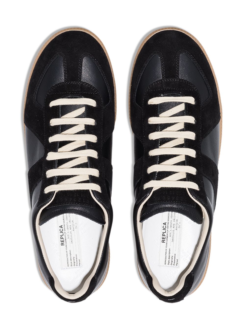 Maison Margiela Replica Low-Top Sneakers - Black Lambskin image 1