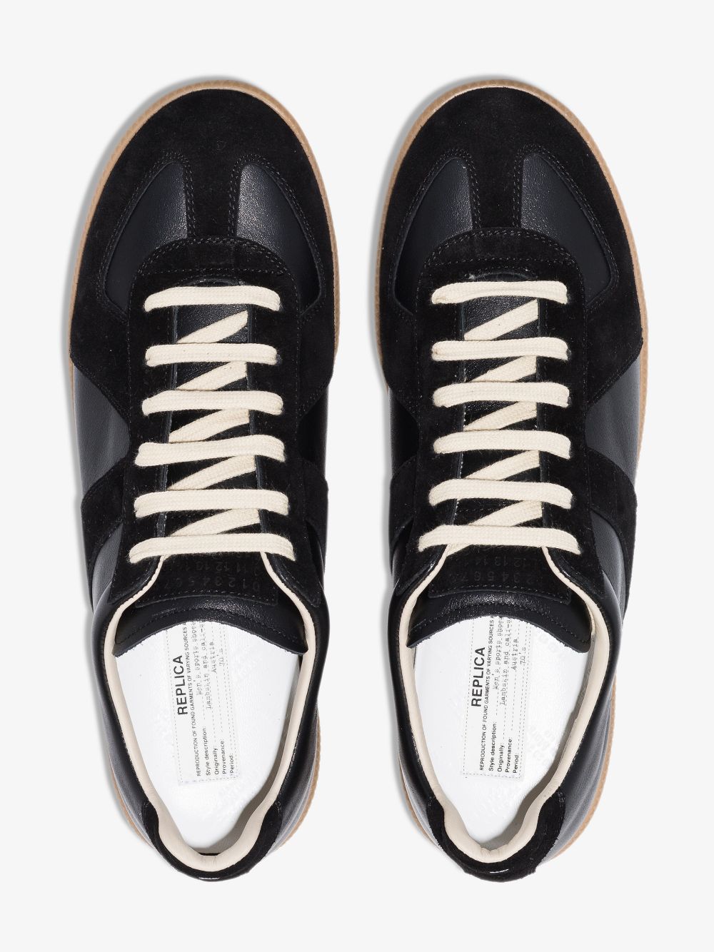 Maison Margiela Replica Low-Top Sneakers - Black Lambskin image 7