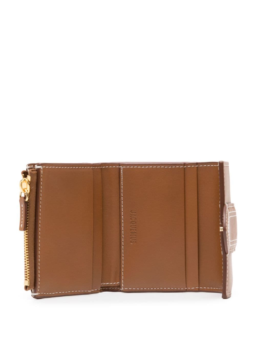 JACQUEMUS Leather Trifold Wallet in Brown image 2