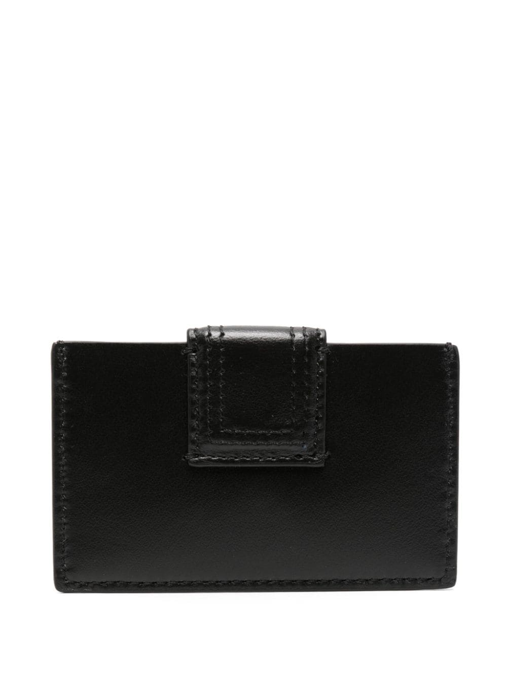 JACQUEMUS Black Leather Foldover Wallet image 2