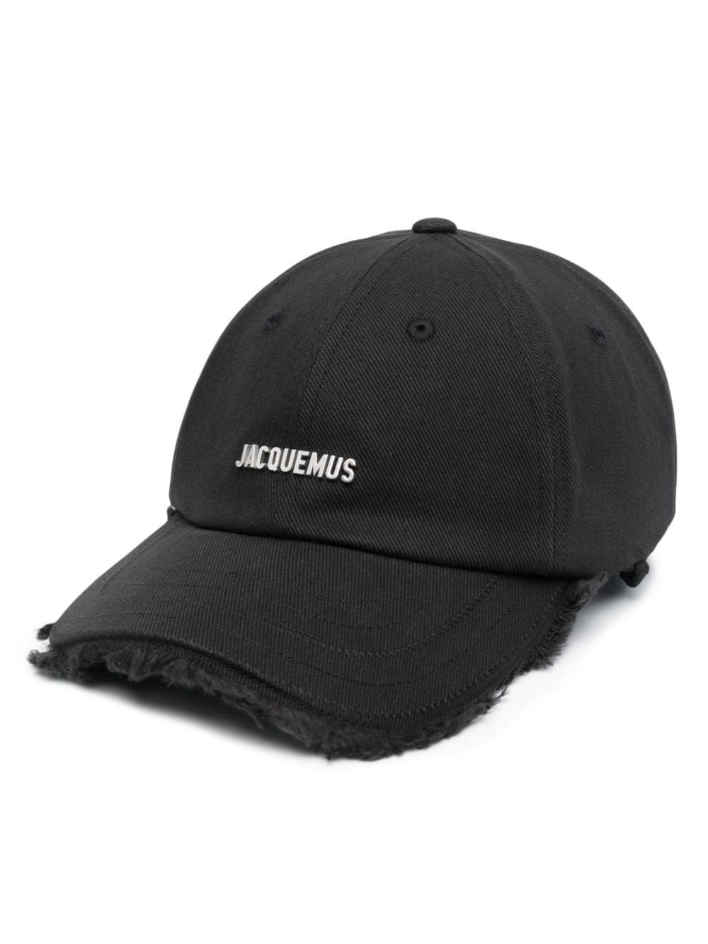 JACQUEMUS Black Cotton Canvas Logo Hat image 0