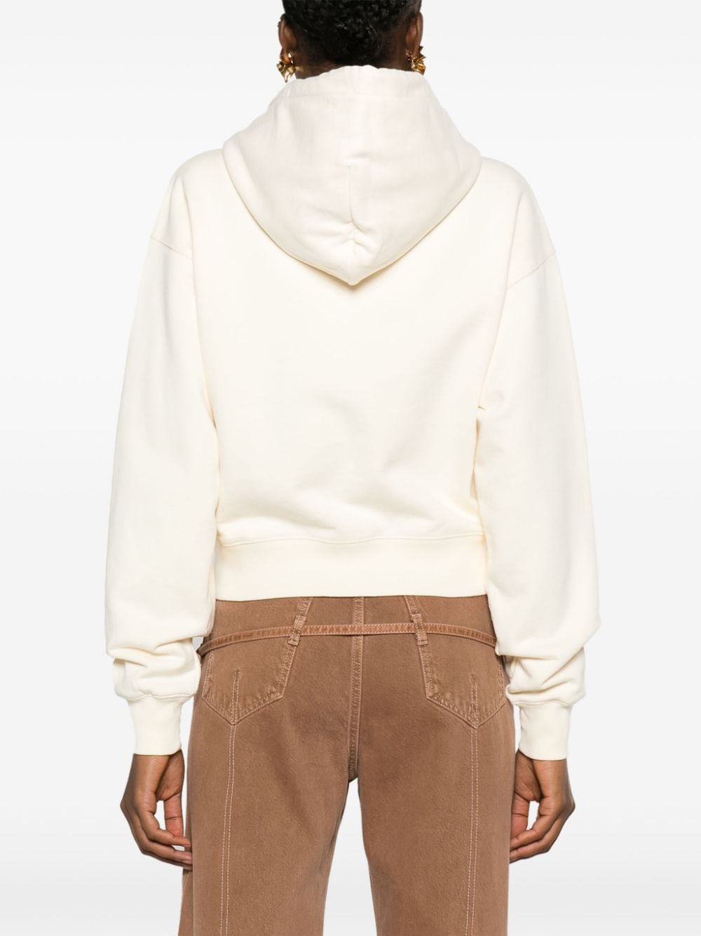 JACQUEMUS Beige Cotton Jersey Drawstring Hoodie image 1