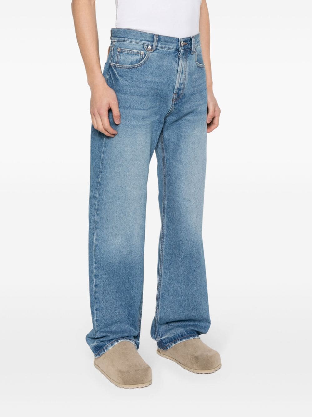 JACQUEMUS Straight Leg Distressed Jeans - Clear Blue image 1