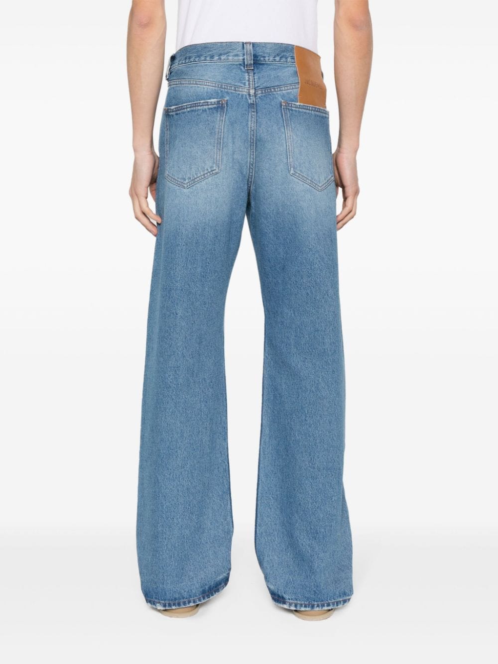 JACQUEMUS Straight Leg Distressed Jeans - Clear Blue image 3