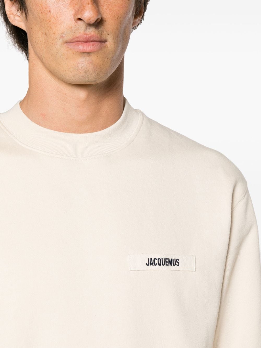 JACQUEMUS Beige Cotton Crewneck Sweater image 1