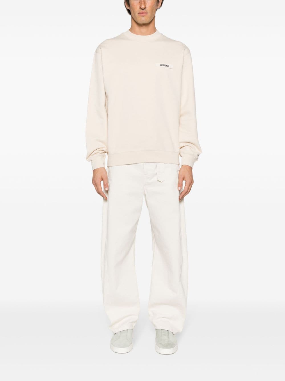 JACQUEMUS Beige Cotton Crewneck Sweater image 2