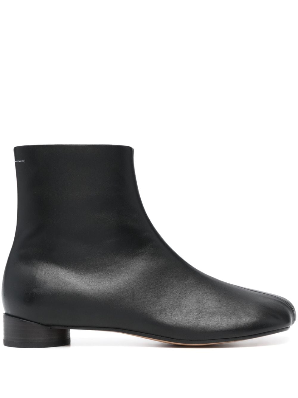 MM6 Maison Margiela Asymmetrical Zip Ankle Boots - Black image 0