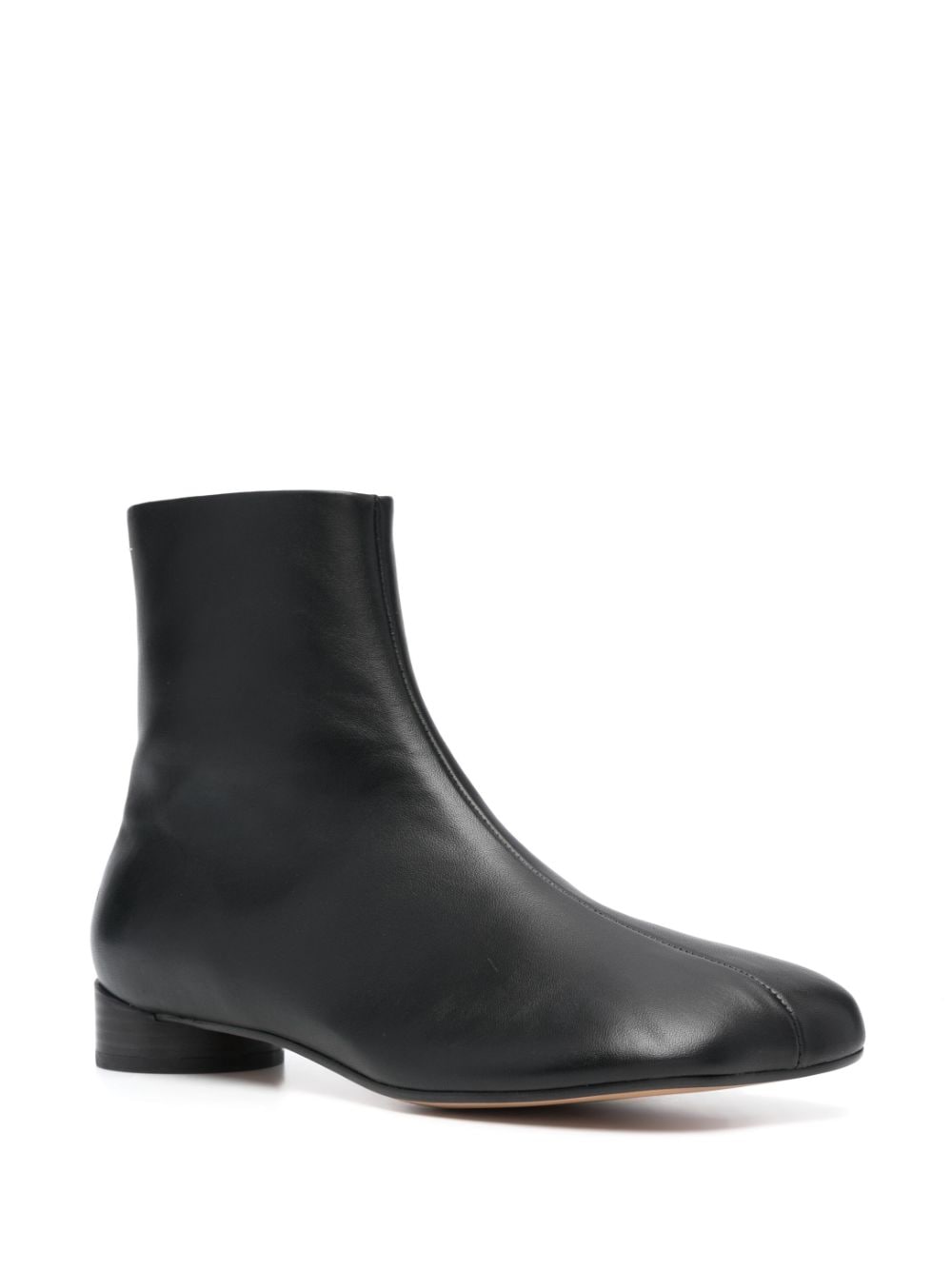 MM6 Maison Margiela Asymmetrical Zip Ankle Boots - Black image 2