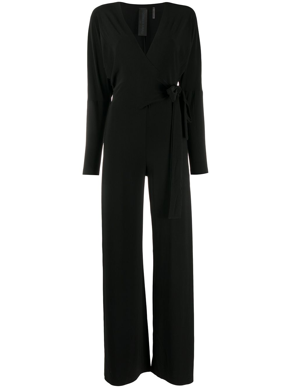 Norma Kamali Black Belted Wrap Jumpsuit image 0