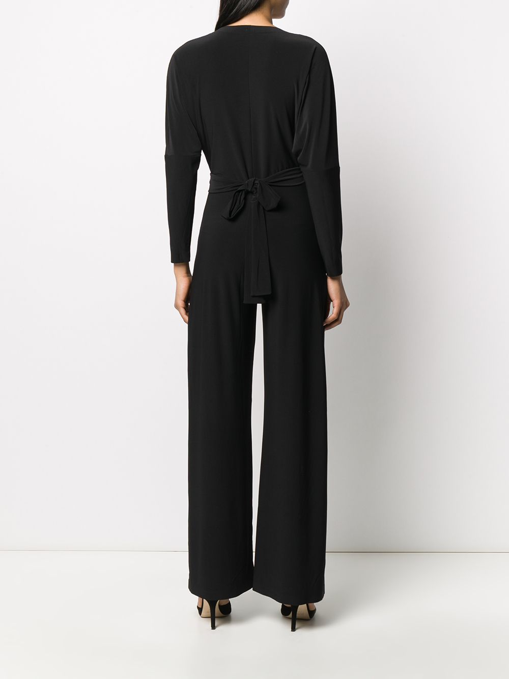 Norma Kamali Black Belted Wrap Jumpsuit image 4