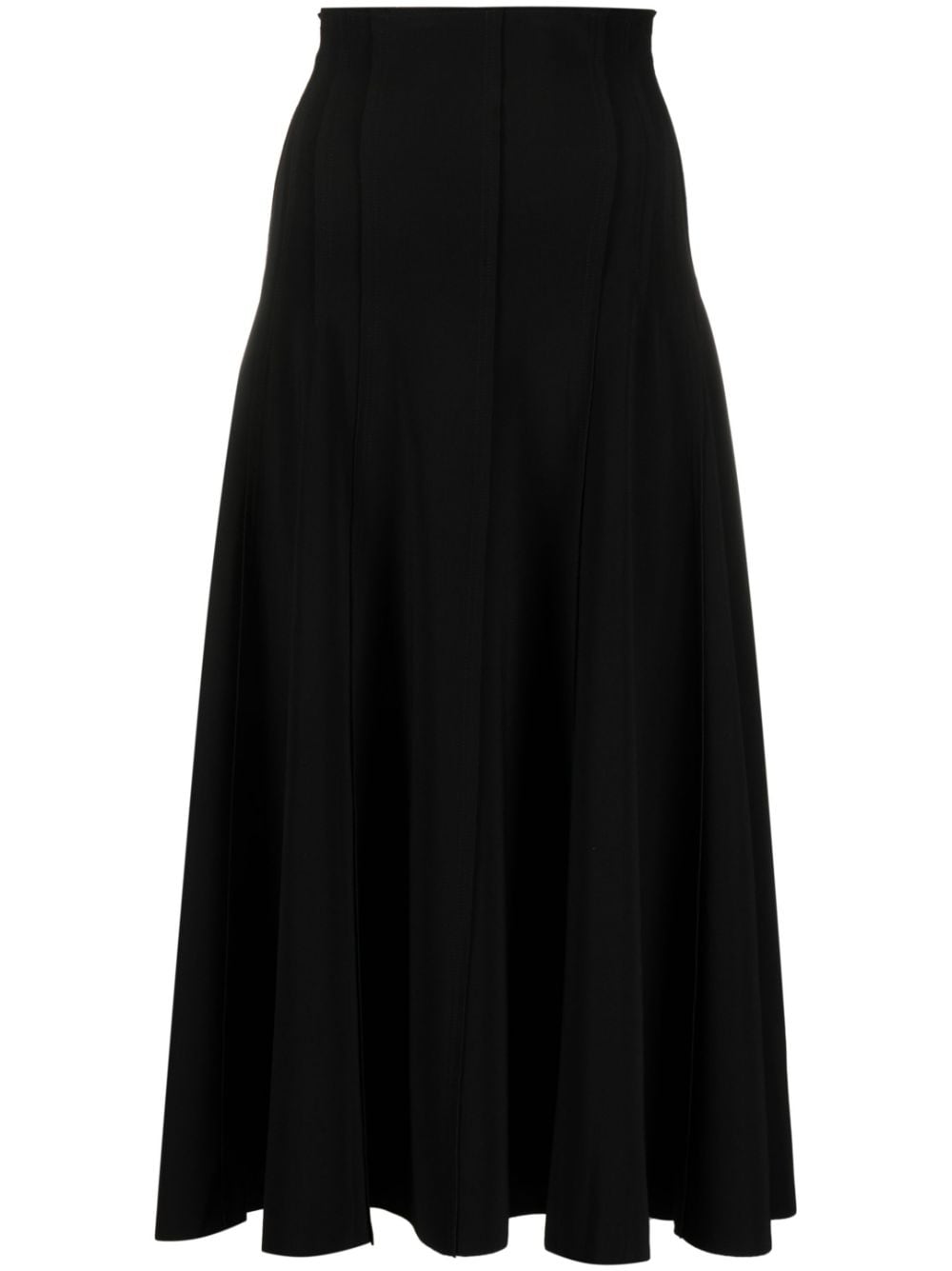 Norma Kamali Black Flared High-Waist Skirt image 0