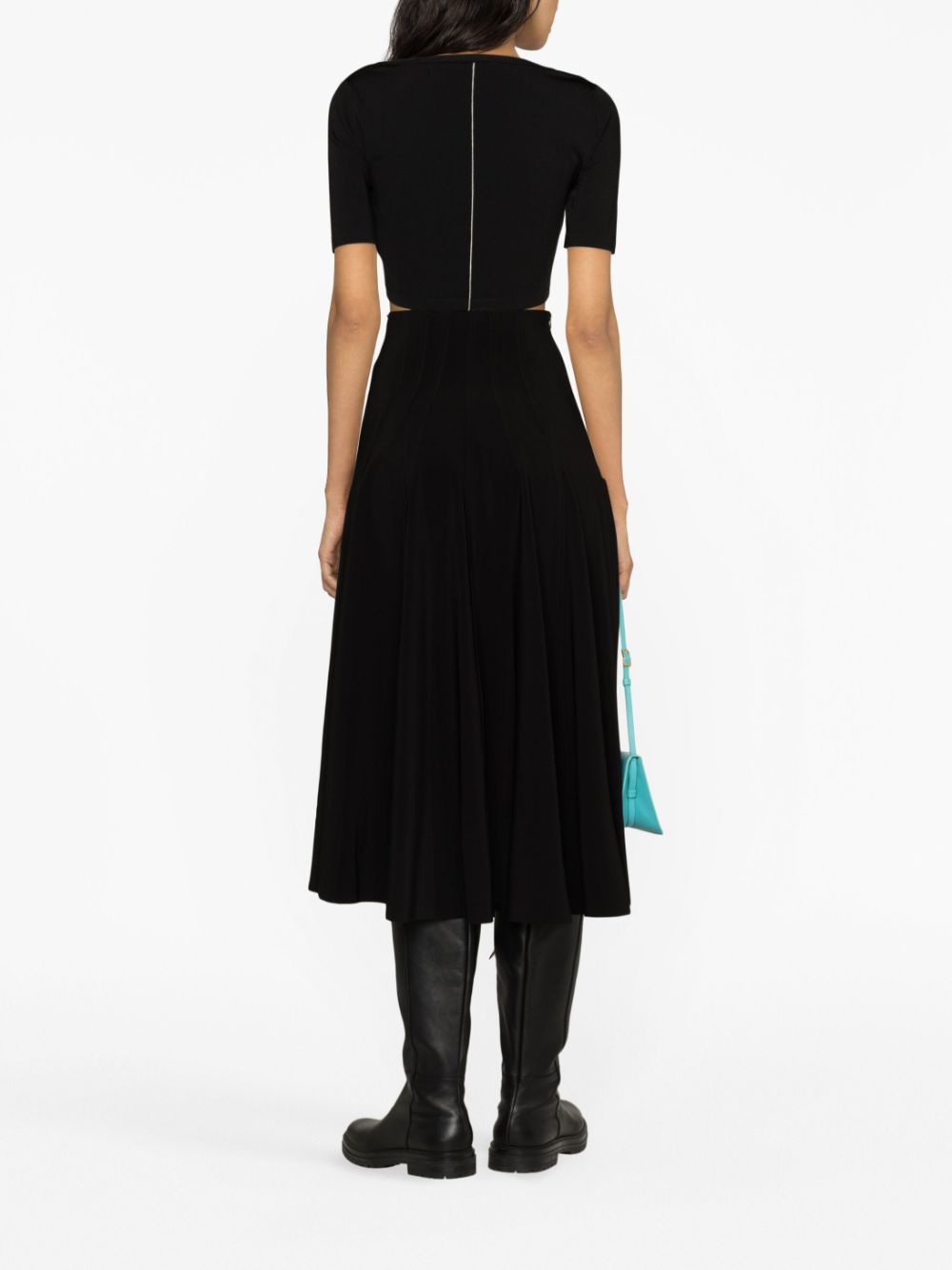 Norma Kamali Black Flared High-Waist Skirt image 1