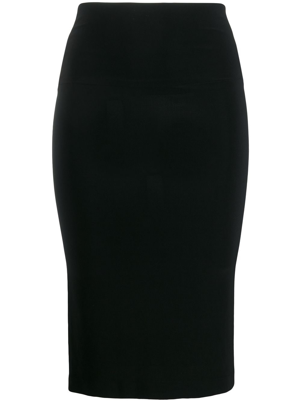 Norma Kamali Black Fitted Midi Skirt image 0