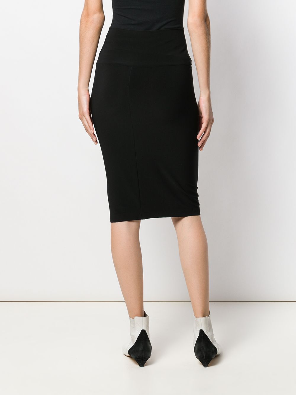 Norma Kamali Black Fitted Mid-Length Skirt image 3