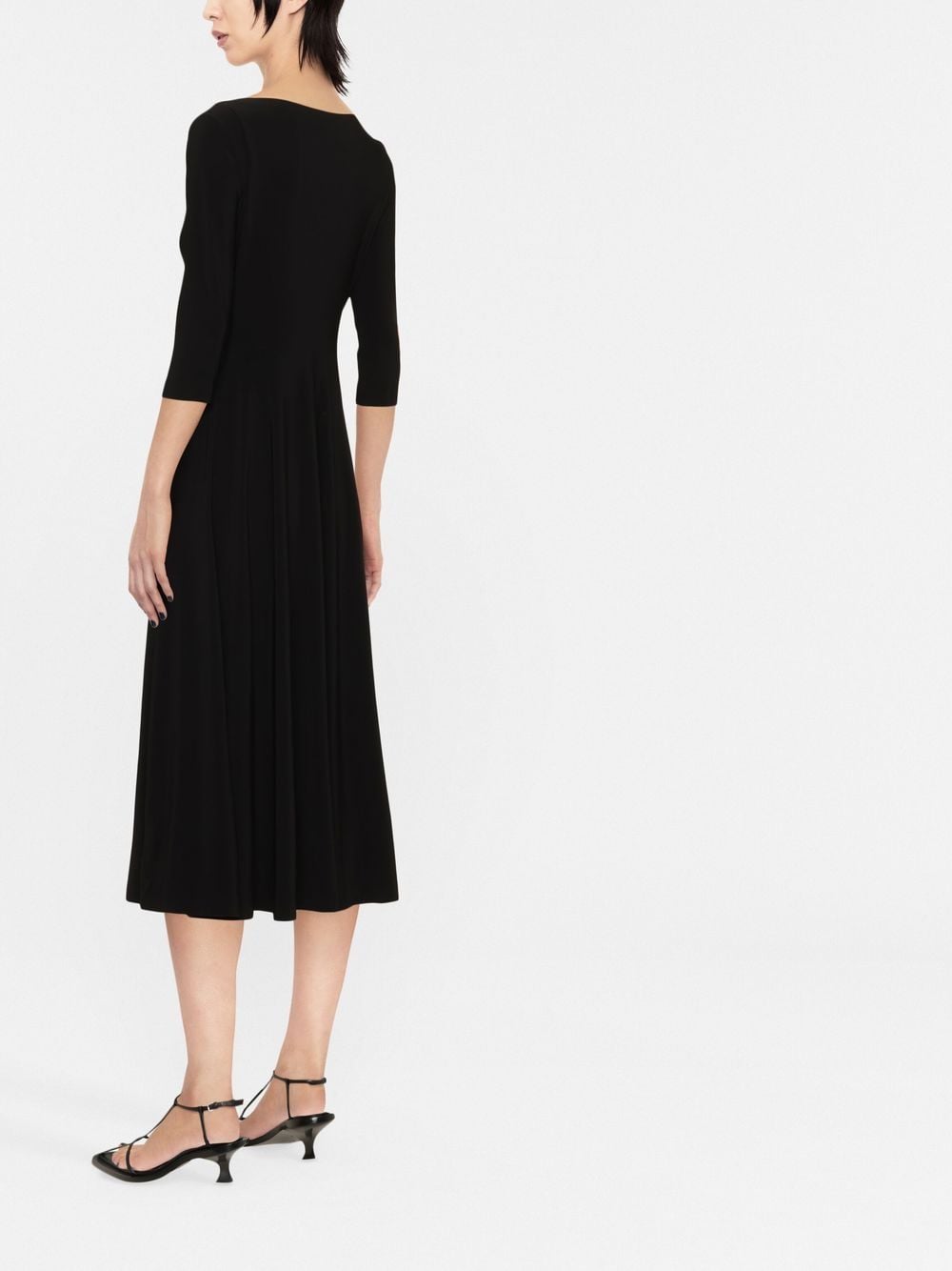 Norma Kamali Black Skater Midi Dress image 1