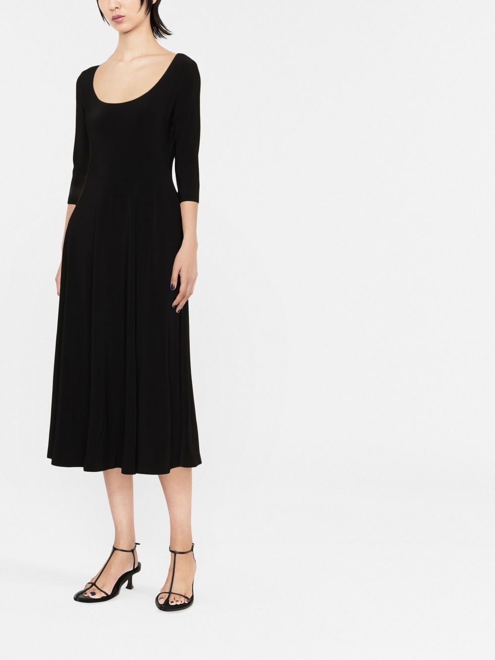 Norma Kamali Black Skater Midi Dress image 2