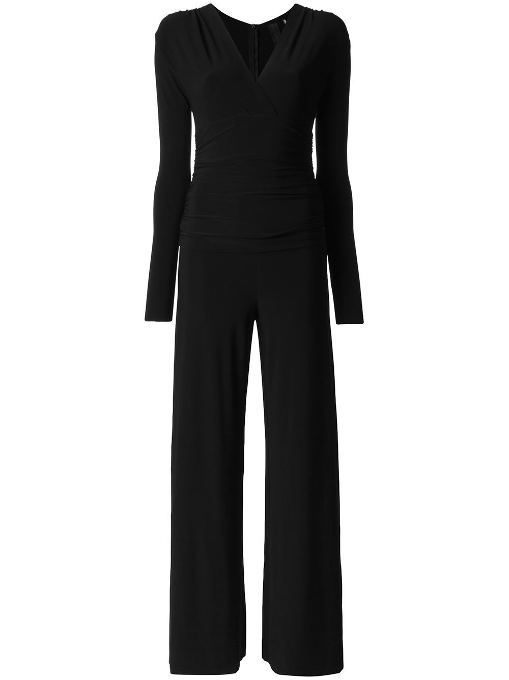 Norma Kamali Black V-Neck Long Jumpsuit image 0