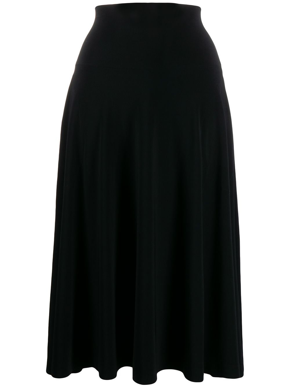 Norma Kamali Black Flared Midi Skirt image 0