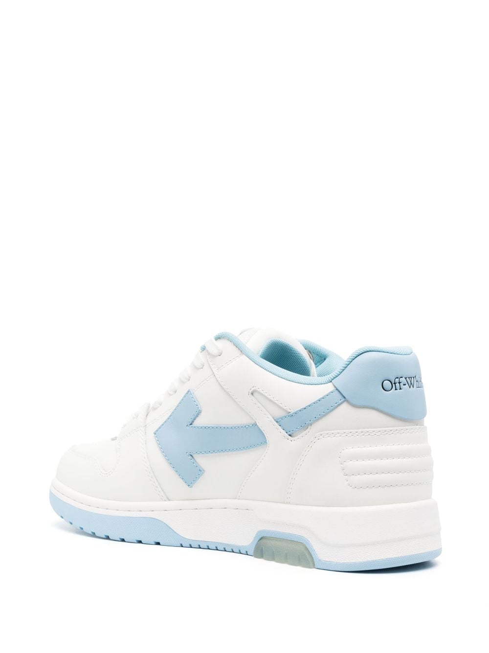 Off-White Low Top Sneakers in White and Light Blue image 1