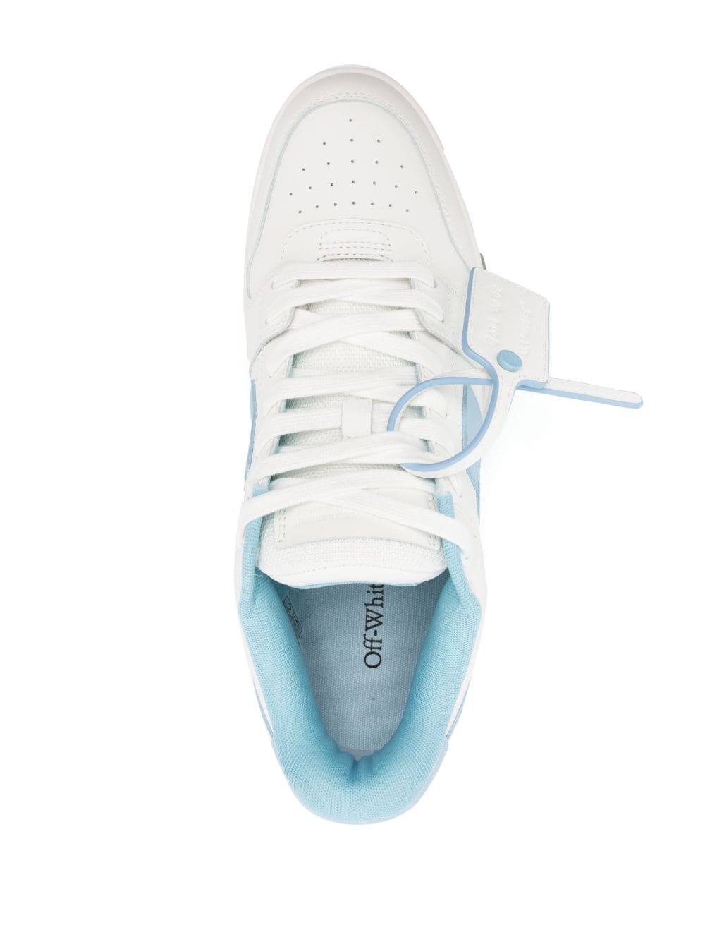 Off-White Low Top Sneakers in White and Light Blue image 2