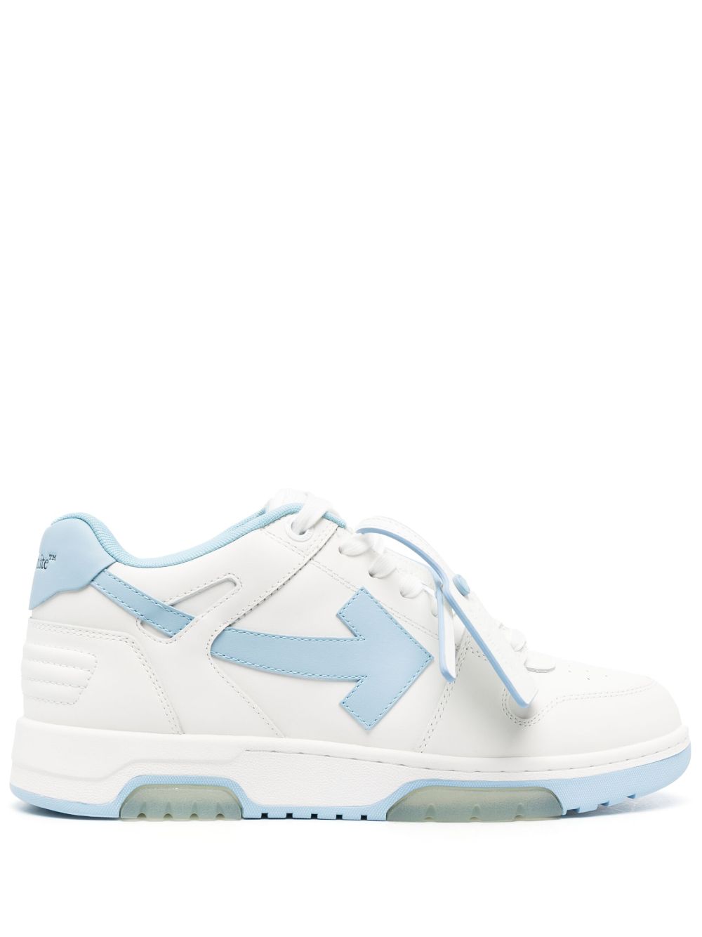 Off-White Low Top Sneakers in White and Light Blue image 0