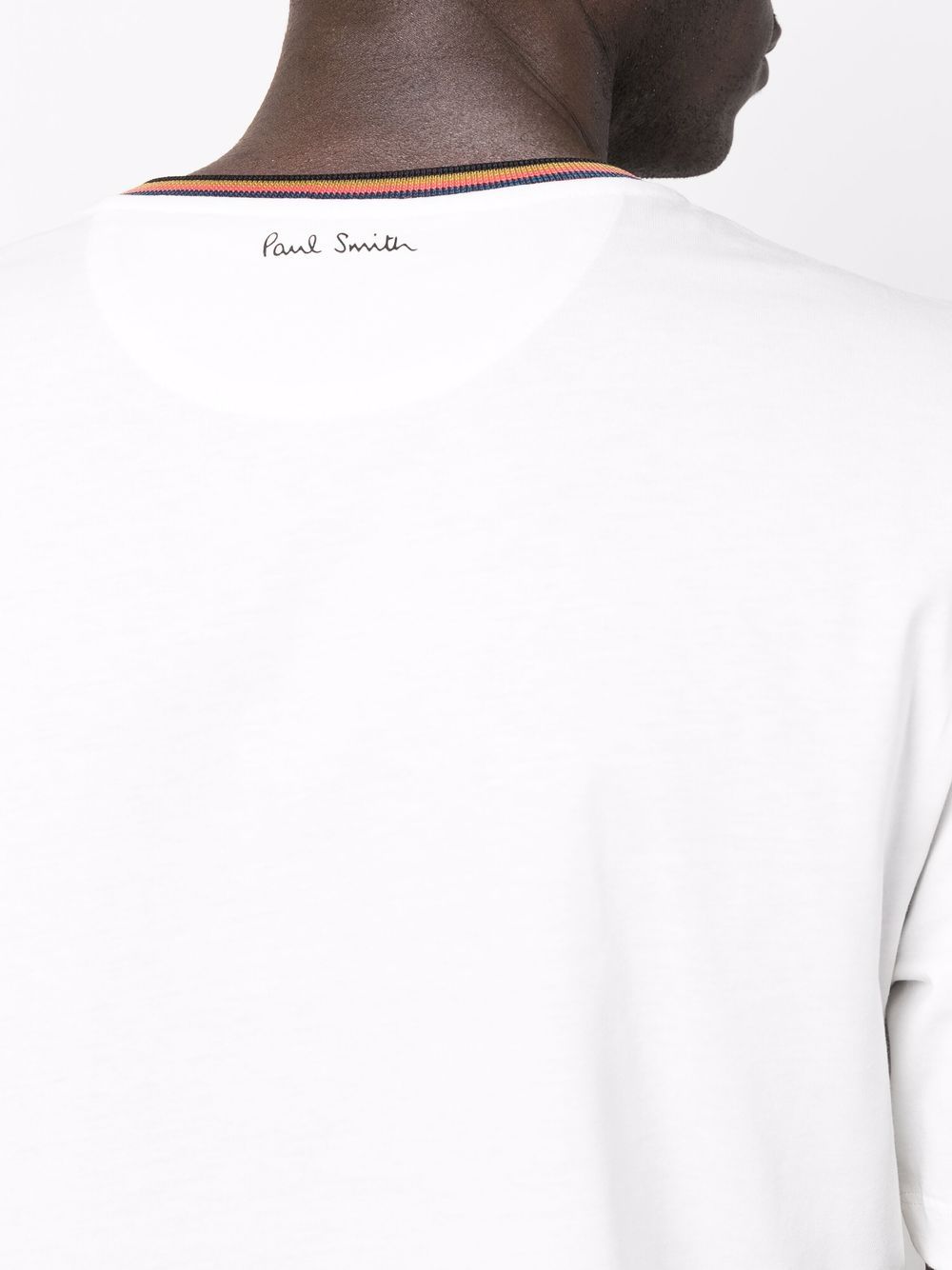 Paul Smith Men's White T-Shirt with Contrasting Trim image 2