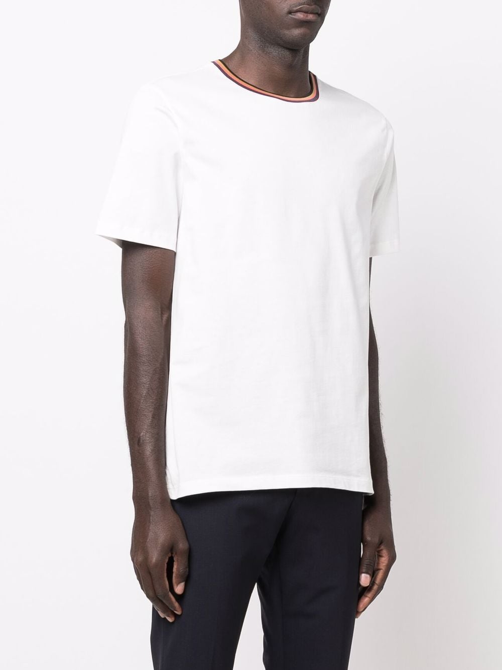 Paul Smith Men's White T-Shirt with Contrasting Trim image 4