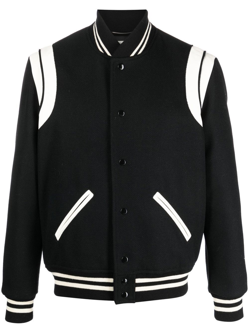 Saint Laurent Black Varsity Bomber Jacket image 0