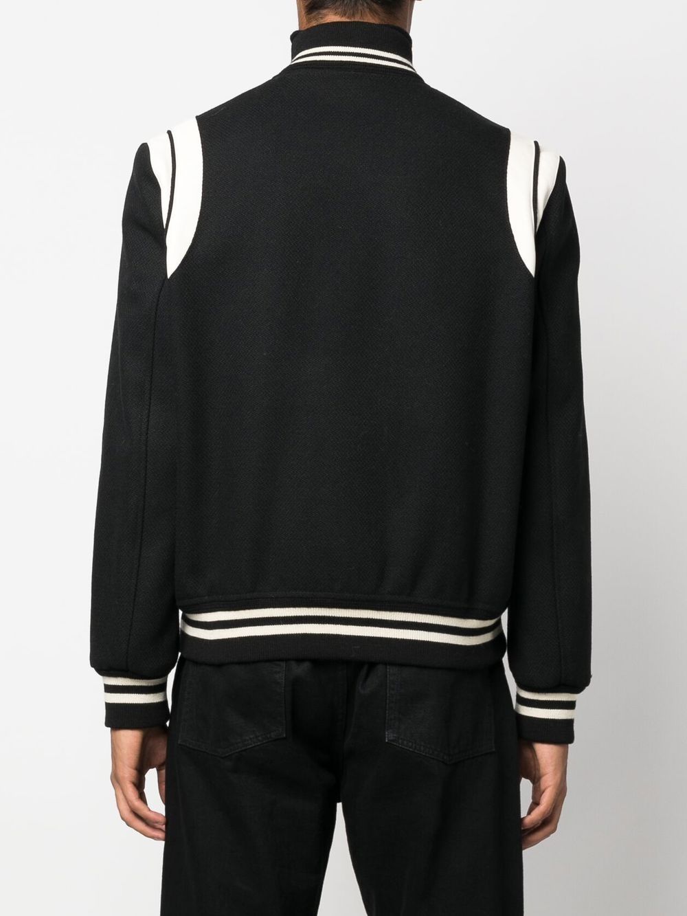 Saint Laurent Black Varsity Bomber Jacket image 2