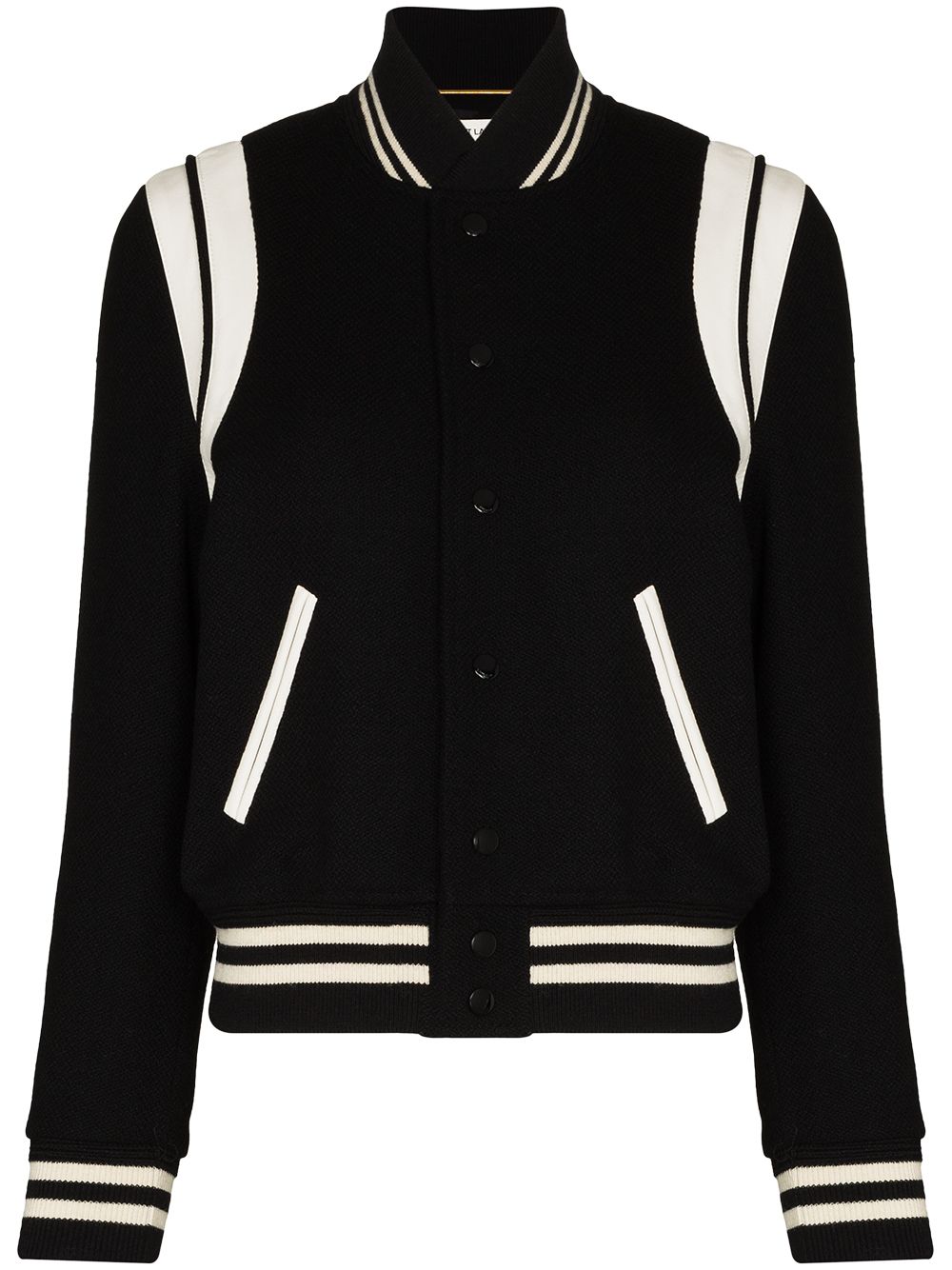 Saint Laurent Black Wool Blend Varsity Jacket image 0