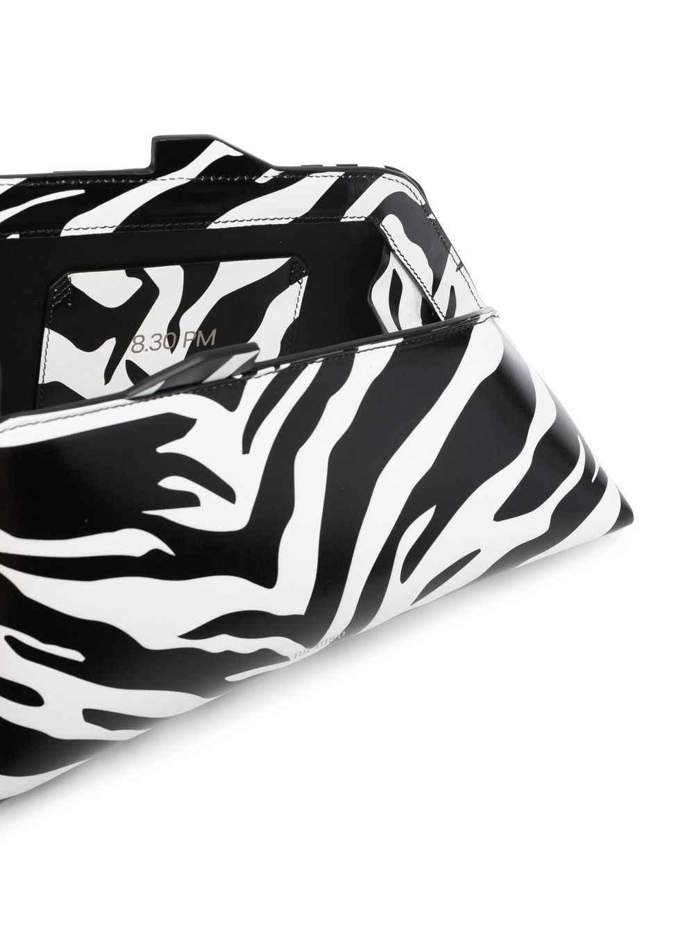 The Attico Zebra Print Envelope Clutch Bag - White image 3