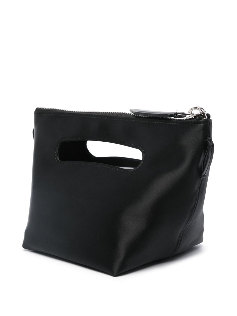 The Attico Black Cut-Out Top Handle Satin Bag image 1