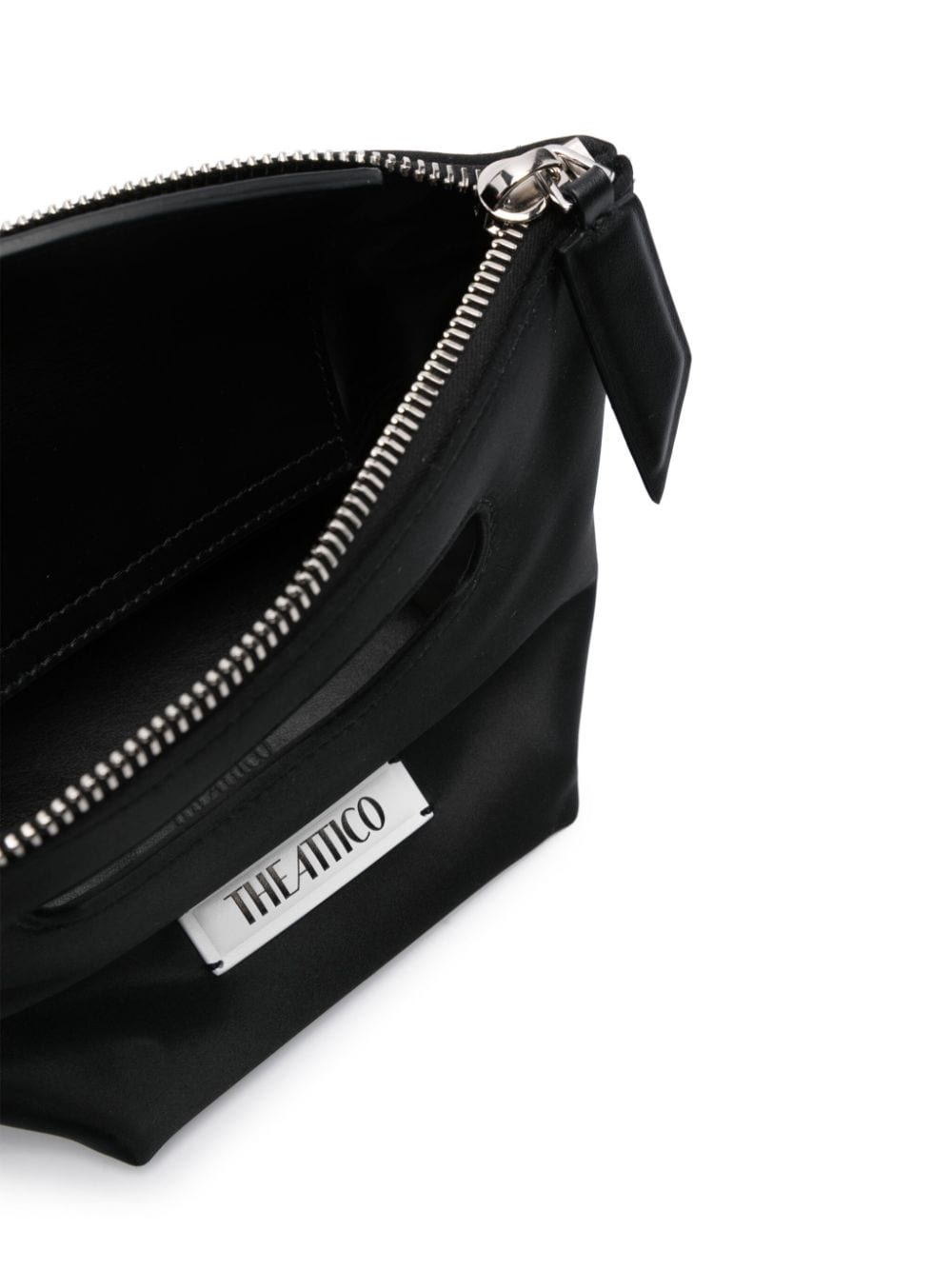 The Attico Black Cut-Out Top Handle Satin Bag image 2