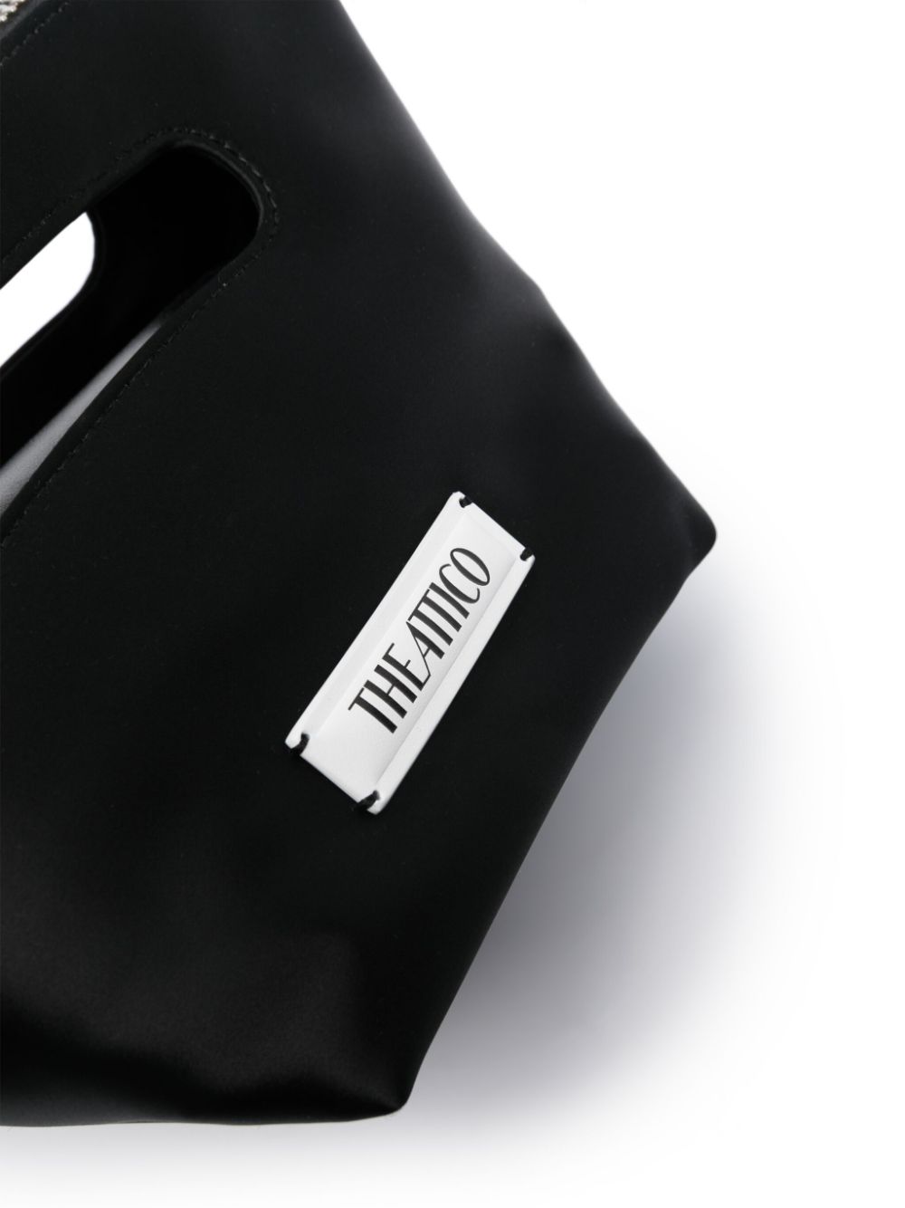 The Attico Black Cut-Out Top Handle Satin Bag image 4