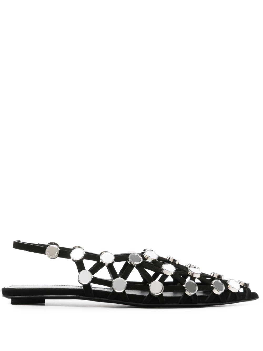 The Attico Black Rhinestone-Embellished Ballerina Flats image 0