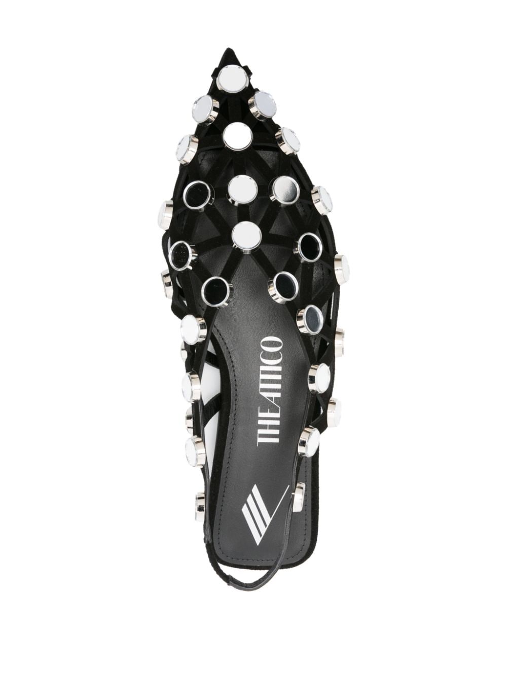 The Attico Black Rhinestone-Embellished Ballerina Flats image 2