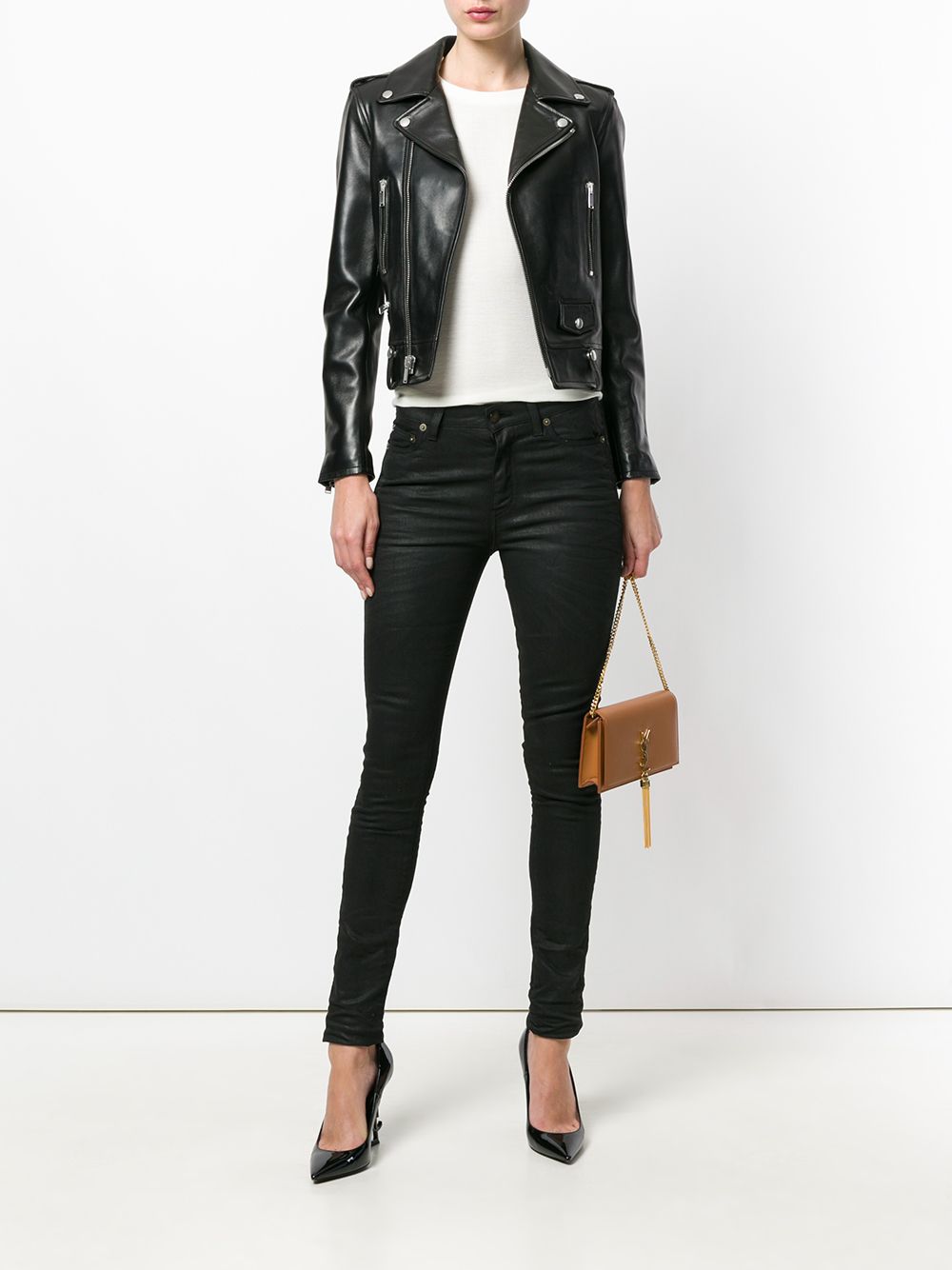 Saint Laurent Black Cropped Jacket image 1