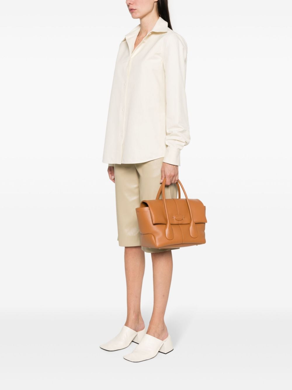 Tod's Caramel Brown Leather Top Handle Bag image 3