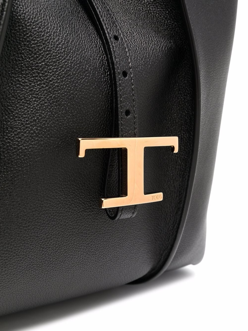 Tod's Black Leather Tote Bag with Removable Pouch image 2