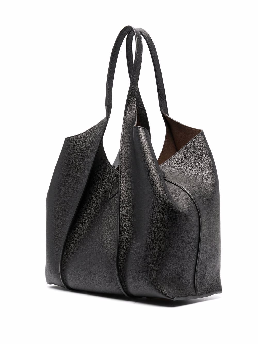 Tod's Black Leather Tote Bag with Removable Pouch image 3