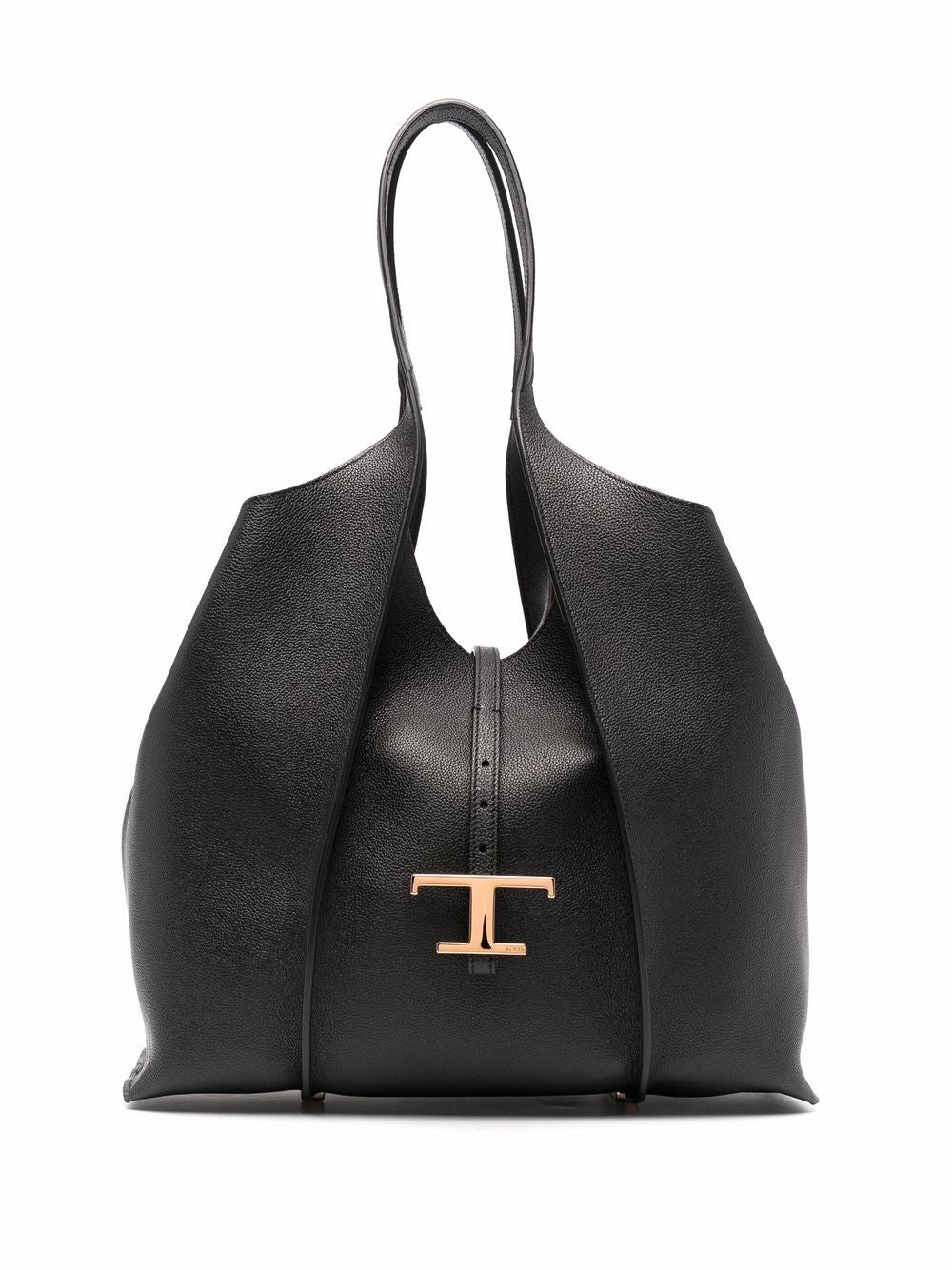 Tod's Black Leather Tote Bag with Removable Pouch image 0