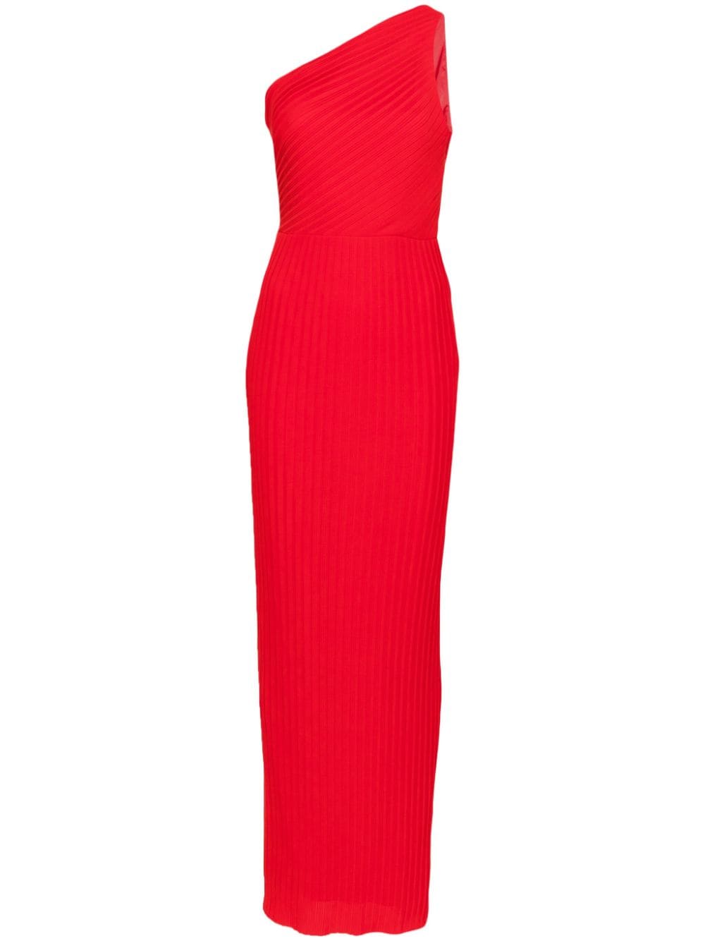 Solace London Crimson Red One-Shoulder Column Dress image 0