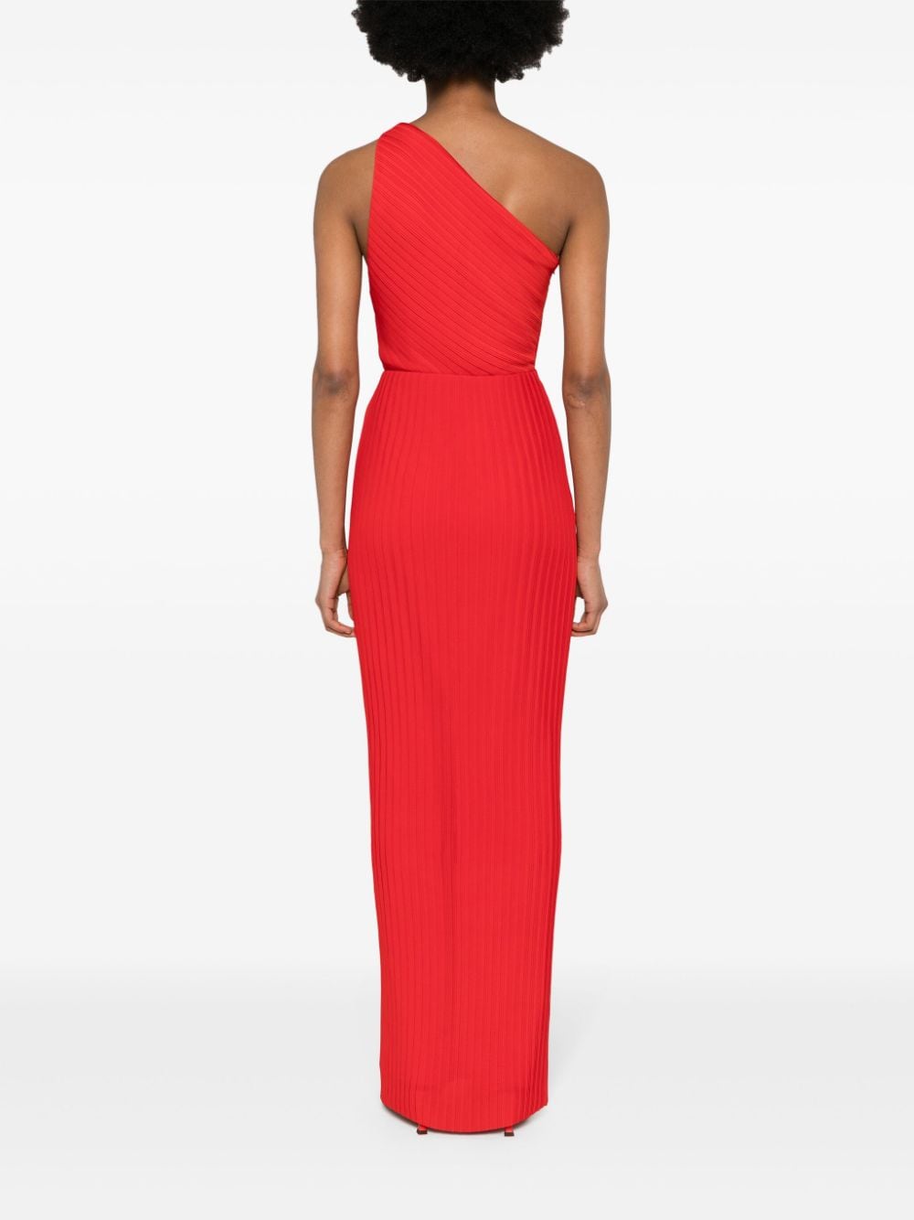 Solace London Crimson Red One-Shoulder Column Dress image 2