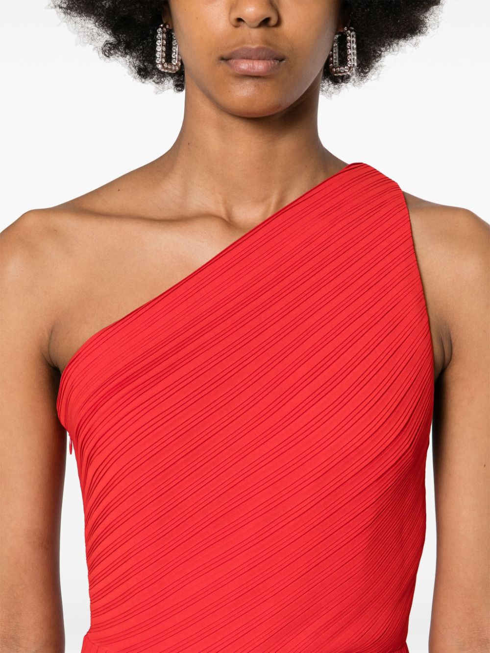 Solace London Crimson Red One-Shoulder Column Dress image 3