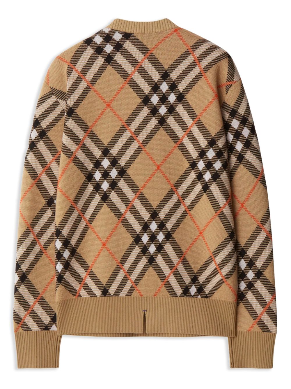 Burberry Nova Check Wool Blend Crew Neck Sweater - Beige image 3