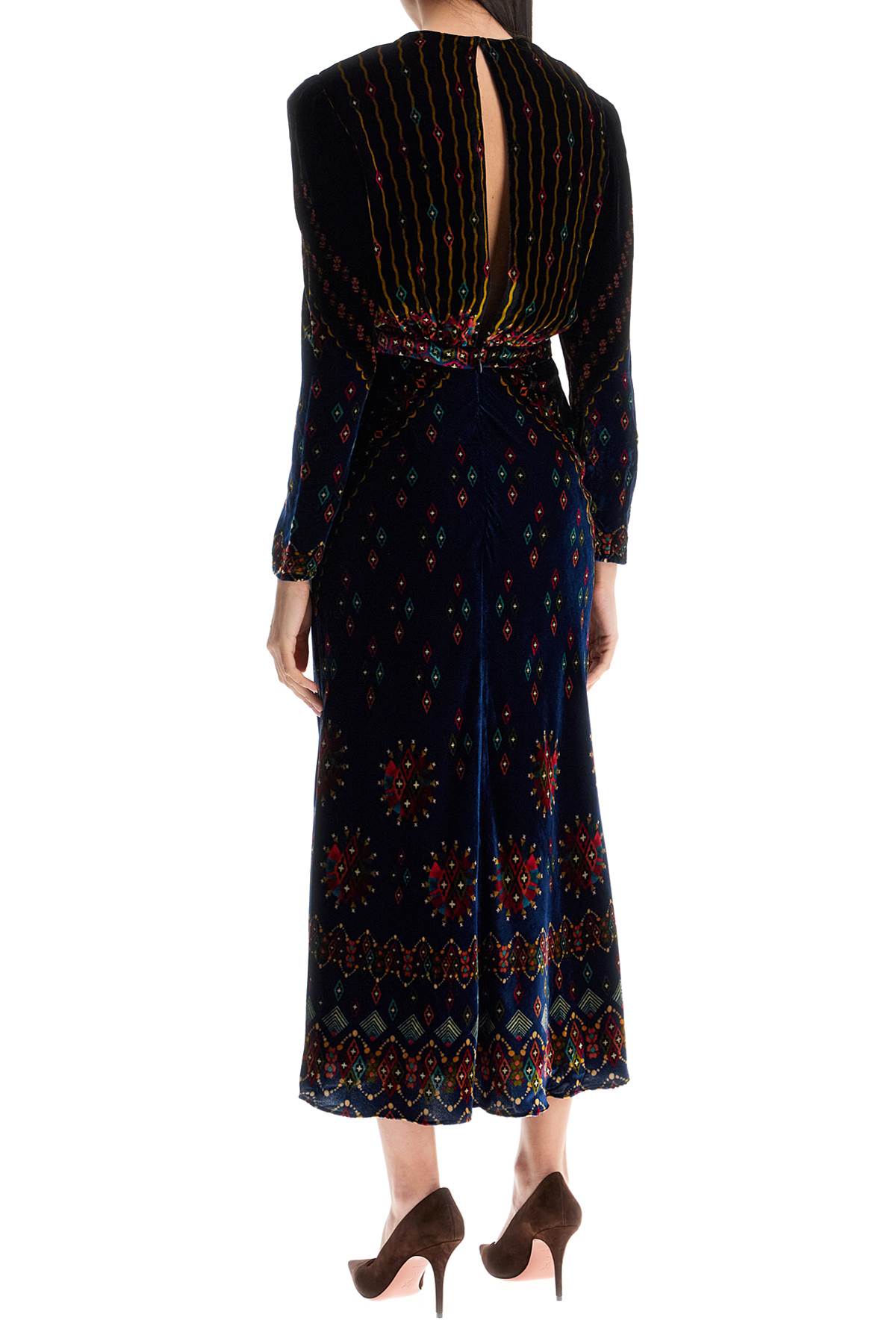 Saloni "printed velvet claudia dress for image 2