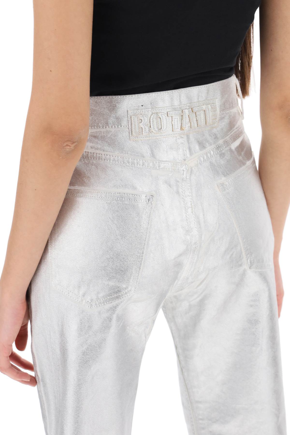 Rotate Silver Coated Denim Pants image 3